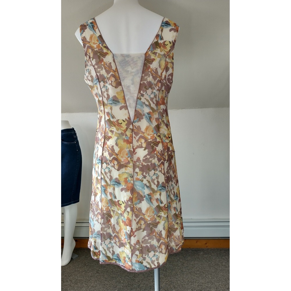 Sundance Boho Romantic Whimsigoth Silk Floral Watercolor Sleeveless Sz 16 Dress - Picture 6 of 14
